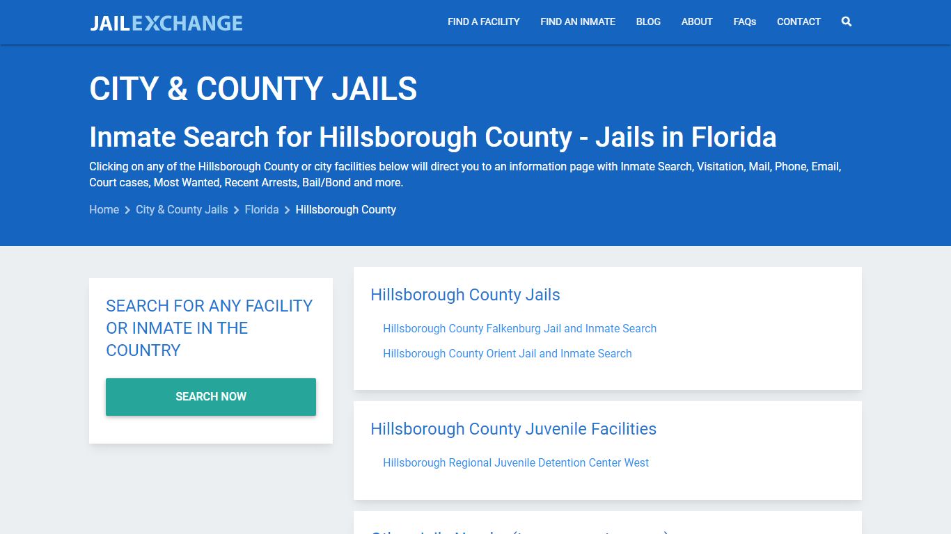 Inmate Search for Hillsborough County | Jails in Florida - Jail Exchange