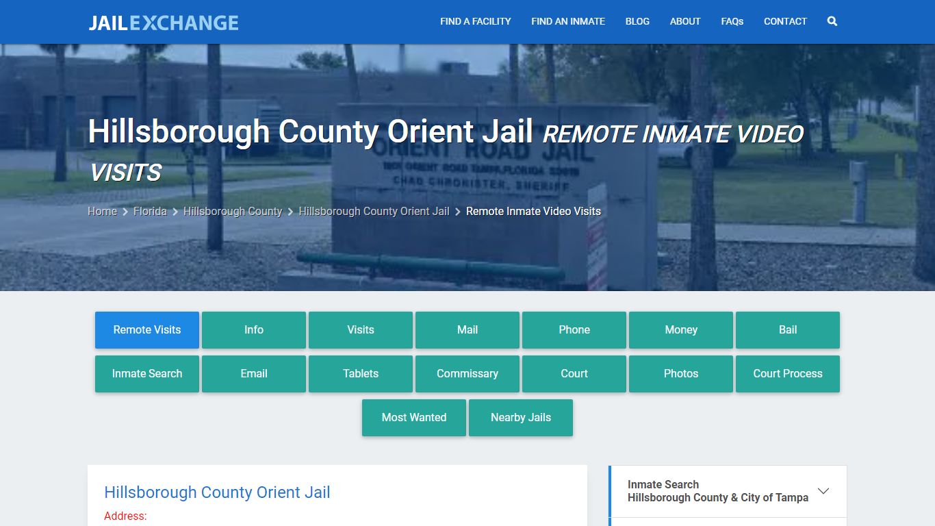 Video Visitation - Hillsborough County Orient Jail, FL