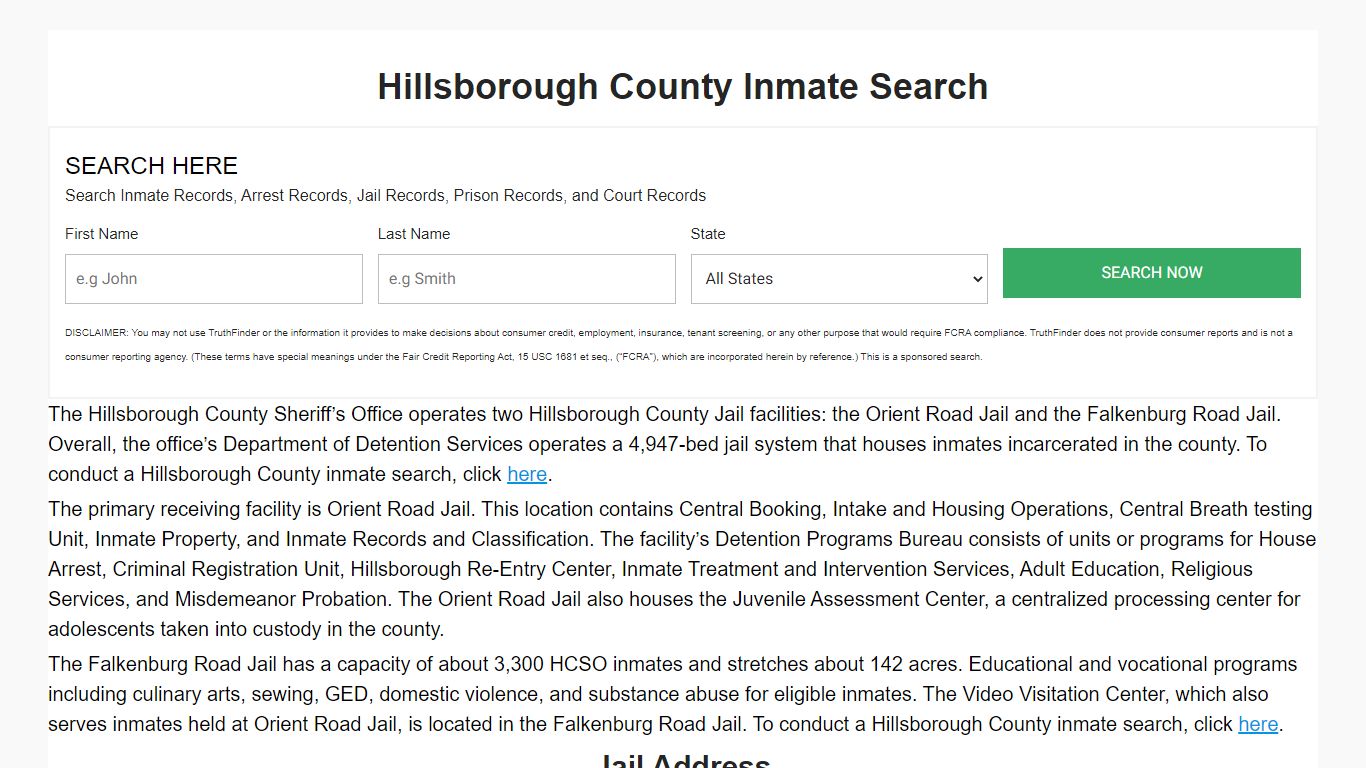 Hillsborough County Inmate Search